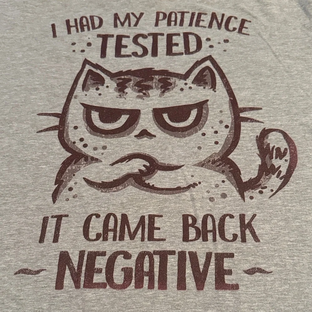 Port and Company Gray Cat Humor T-Shirt